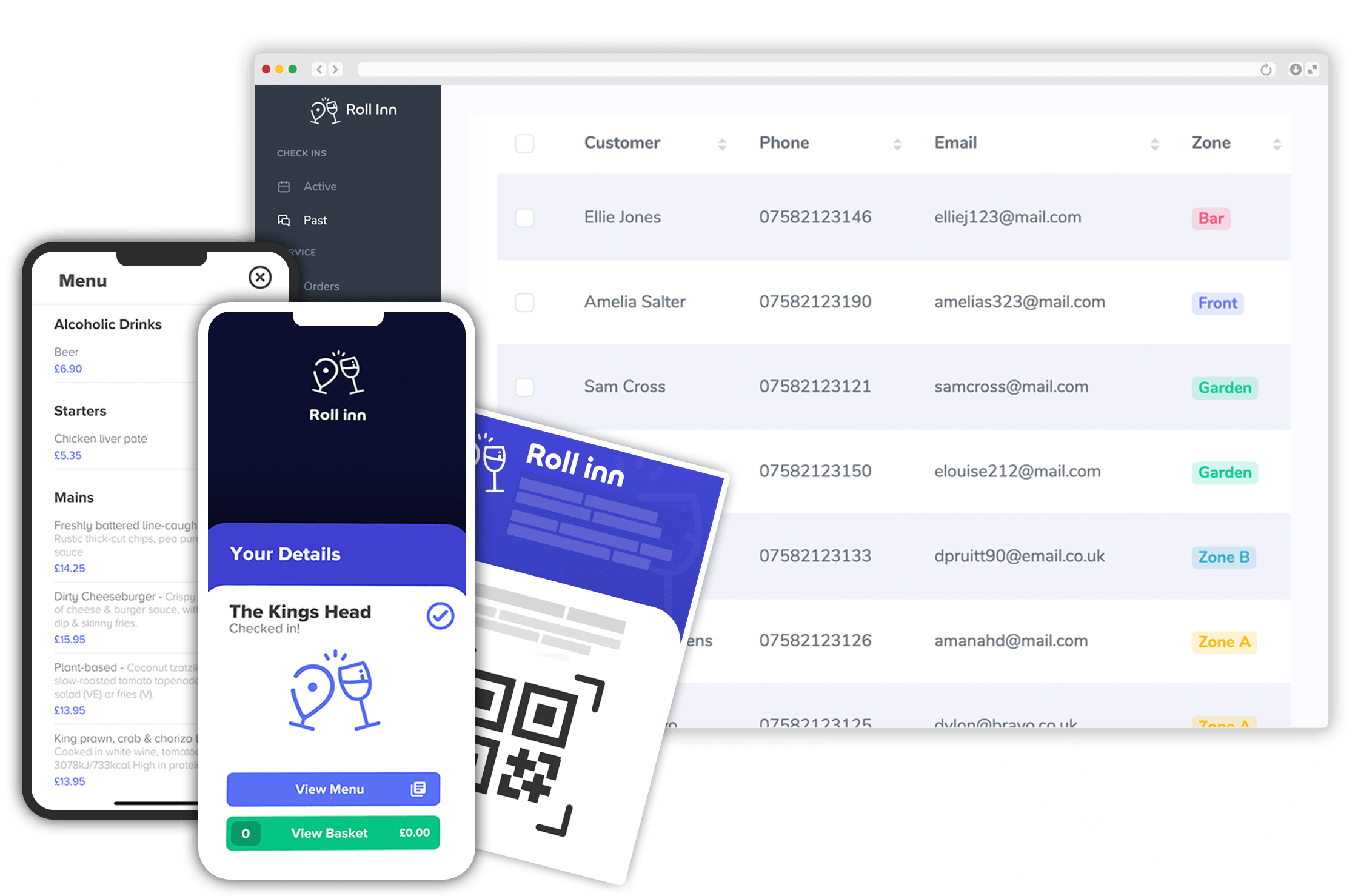 roll inn dashboard qr customer checkin