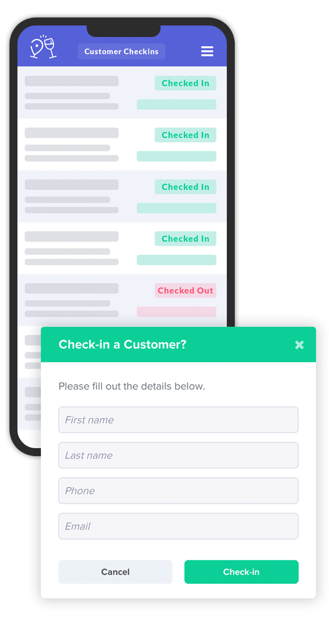 roll inn kiosk app customer checkin